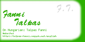 fanni talpas business card